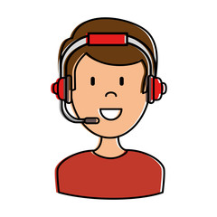 male call center agent vector illustration design
