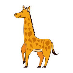 Cute giraffe cartoon icon vector illustration graphic design
