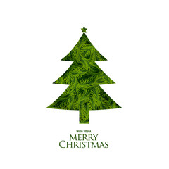 isolated christmas tree made with fir leaves