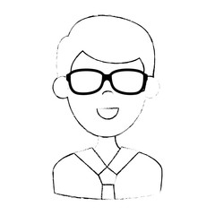 young man avatar character vector illustration design