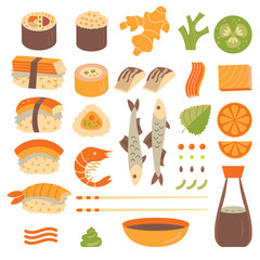 Vector set of  Sushi and Sashim © annareichel
