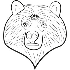 Picture of a bear's head for badges, labels template and t-shirt vintage design element. Isolated on white background