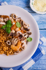 Seafood with shallow paste