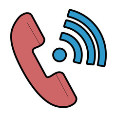 phone service with wifi signal vector illustration design