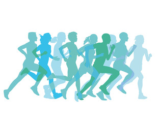 Plakat eine Gruppe von Läufern laufen zusammen