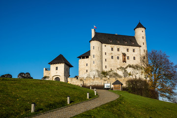 Fototapeta na wymiar Medieval castle in village Bobolice on Jura Krakowsko-Czestochowska, Silesia , Poland