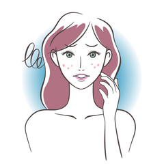 Woman skincare concept. Vector illustration. 