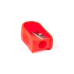 red sharpener tool stationery on white background isolate