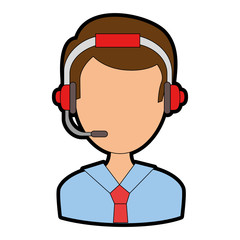 male call center agent vector illustration design