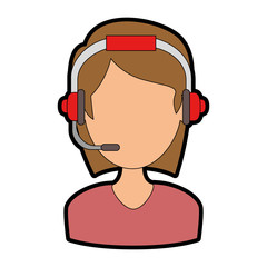 female call center agent vector illustration design