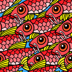Seamless pattern with fish