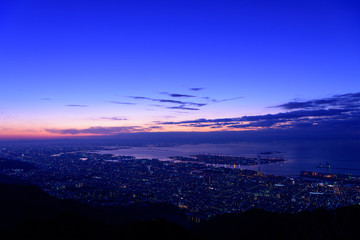 大阪、神戸の夜景　摩耶山掬星台からの眺め