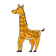 Cute giraffe cartoon icon vector illustration graphic design