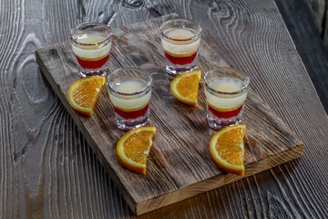 Bar alcoholic shots, mix cocktail