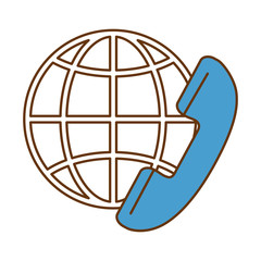 phone service with planet vector illustration design