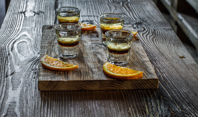 Bar alcoholic shots, mix cocktail