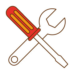 screwdriver and wrench tools vector illustration design