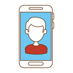 smartphone device with user vector illustration design