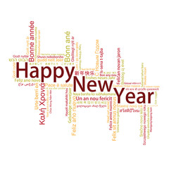 Happy New Year Tag Cloud, vector