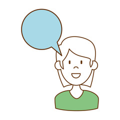 woman with speech bubble vector illustration design