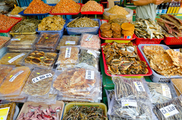 dried seafoods at market