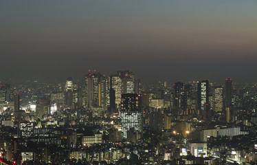 東京夜景　新宿高層ビル群