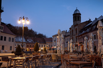 view of the main square at the Brasov