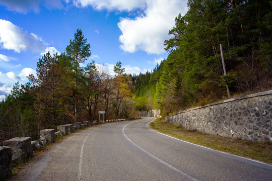 mountain road in the Romanian Carpathians