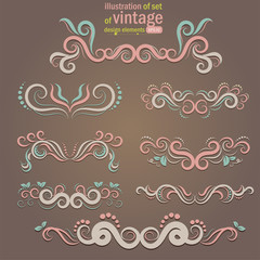 Vector set of vintage decorative elements