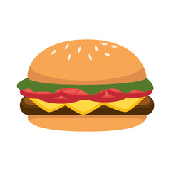 delicious burger isolated icon vector illustration design