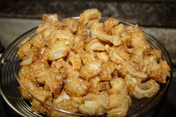 Pork crackling .fried