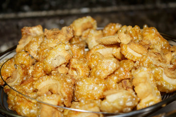 Pork crackling .fried