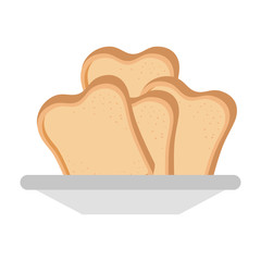 bread toast isolated icon vector illustration design