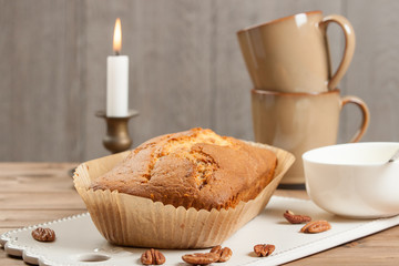 Home Baked Cinnamon Pecan Cake.