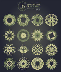 16 illustration of isolated set floral vector
