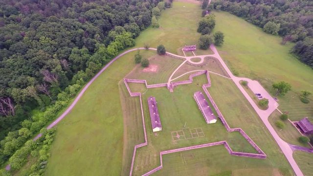 Aerial view of the Fort Frederick State Park in Maryland.