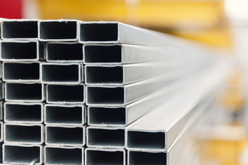 metal inox pipe on stack