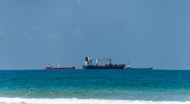 cargo ships in the sea