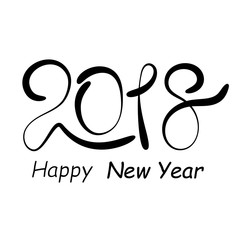 Fototapeta premium Happy new year 2018 text design