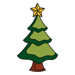 christmas tree icon over white background colorful design  vector illustration