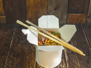 Japanese noodles in a box