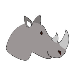 Cute rhino cartoon icon vector illustration graphic design