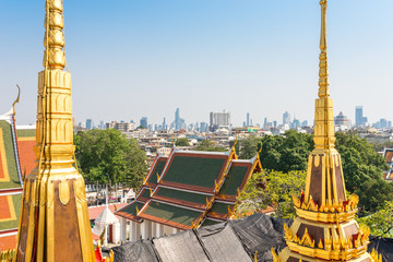 The Buddhist temple of Wat Ratchanatdaram. It means Temple of the Royal Niece and is located in the central district of Bangkok. © ksl