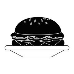 delicious burger isolated icon vector illustration design