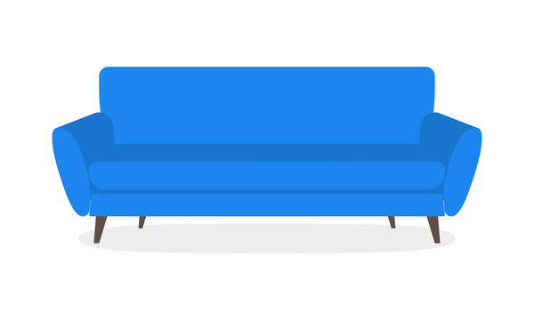 Sofa Icon Isolated On White Background. Couch For Living Room. Vector Illustration.