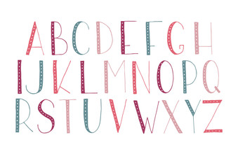 Hand drawn vector alphabet.