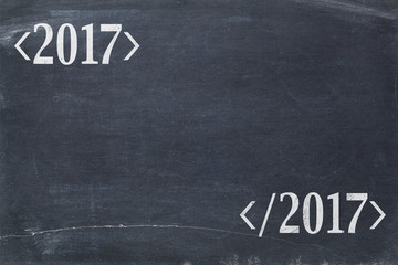 Fototapeta premium 2017 year concept on blackboard