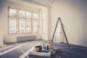  room  during restoration , renovation concept -