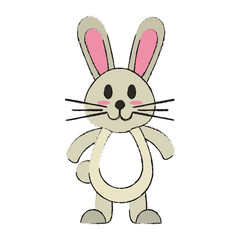 Cute rabbit cartoon icon vector illustration graphic design