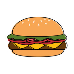 delicious burger isolated icon vector illustration design